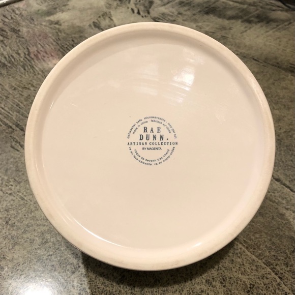 Rae Dunn Pet dish, medium (6” x 2.75”), white ceramic euc - Picture 2 of 2